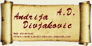Andrija Divjaković vizit kartica